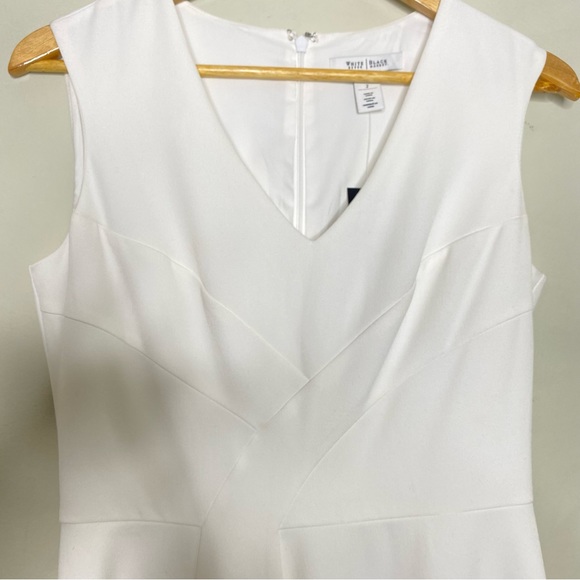 ✨NWT White House Black Market WHBM White Seasonless Fit & Flare Dress Size 2 - Picture 5 of 9